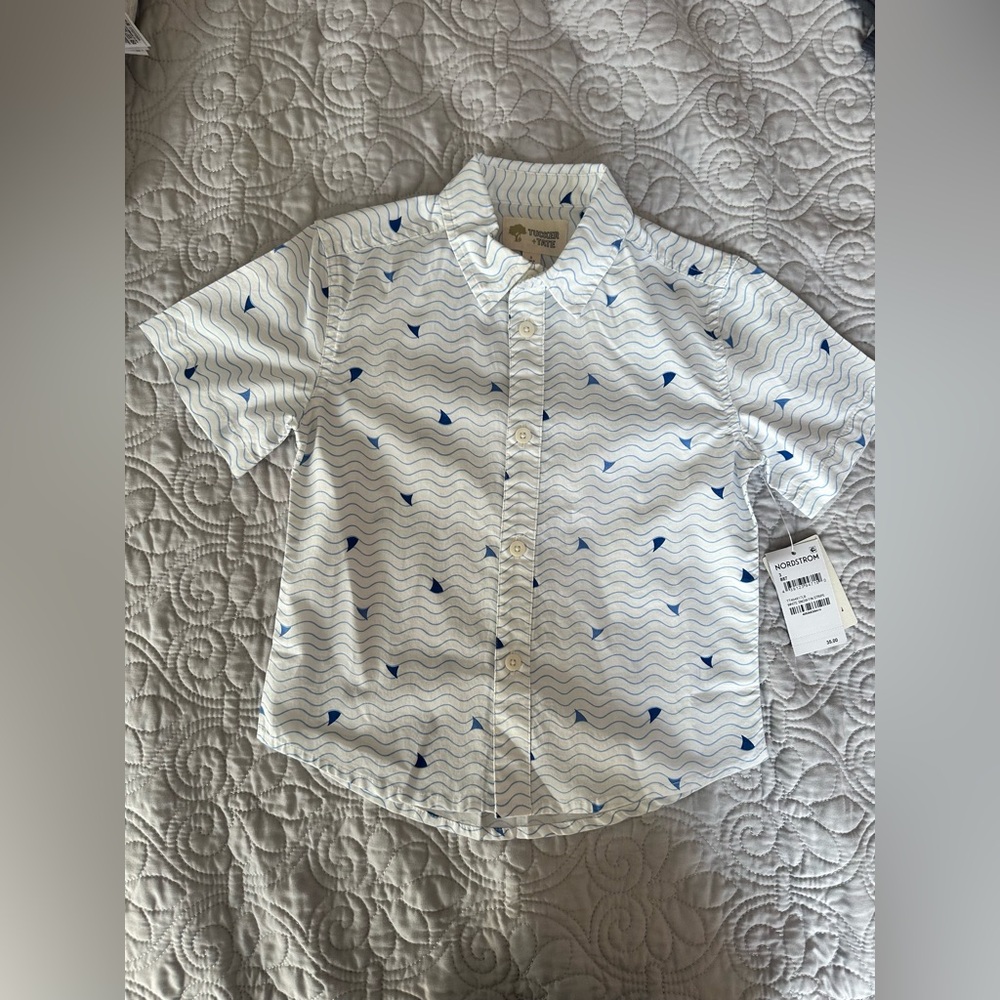 Tucker and Tate Dayton woven print button down shirt size 3t NWT